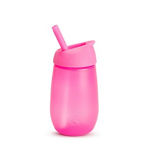 Copo com Canudo Simple Clean Rosa - Munchkin
