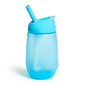 Copo com Canudo Simple Clean Azul - Munchkin