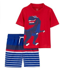 Conjunto UV Dino Vermelho/Azul - 9m (6 a 9 meses) - Carter's