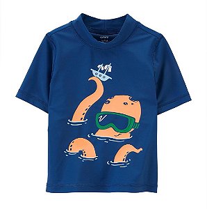 Camiseta UV Azul Polvo Laranja - 3T (3 a 4 anos) - Carter's