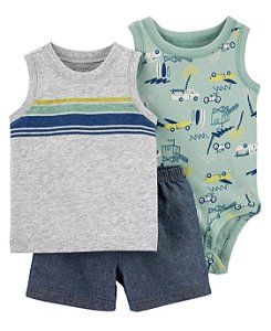 Conjunto 3 peças Bicicleta/Carro - 3m (1 a 3 meses) - Carter's