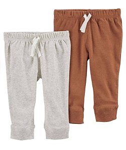 2 Calças Cinza/Marrom - 12m (9 a 12 meses) - Carter's