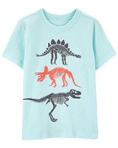 Camiseta Manga Curta Azul Claro Esqueleto - 24m (18 a 24 meses) - Carter's