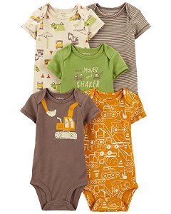Kit Body 5 Peças Construção - 12m (9 a 12 meses) - Carter's