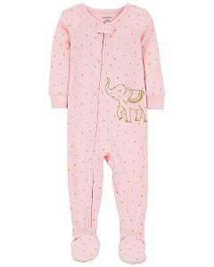 Pijama com pezinho Rosinha Elefante - 24m (18 a 24 meses) - Carter's