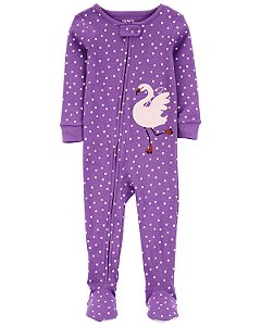 Pijama com pezinho Cisne Roxo - 18m (12 a 18 meses) - Carter's