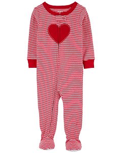 Pijama com pezinho Coração Vermelho - 24m (18 a 24 meses) - Carter's