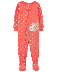 Pijama com pezinho Esquilo Coral - 2T (2 a 3 anos) - Carter's