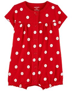 Romper Poa Vermelho - 3m (1 a 3 meses) - Carter's