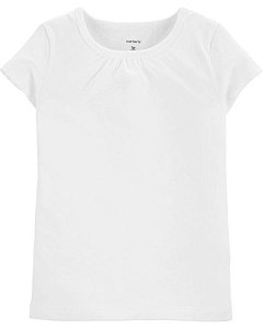 Camiseta Manga Curta Branca Menina - 3T (3 a 4 anos) - Carter's