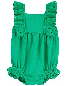 Body Babado Renda Verde - 6m (3 a 6 meses) - Carter's