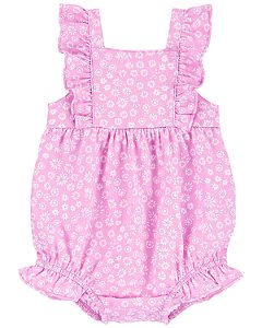 Body Babado Flores Rosa - 3m (1 a 3 meses) - Carter's
