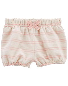 Shortinho Rosa Listrado - 3m (1 a 3 meses) - Carter's