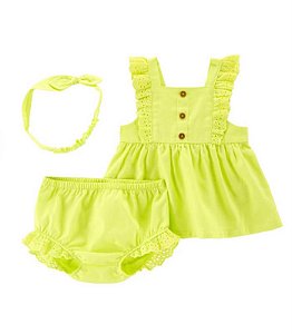Conjunto 2 peças + Faixa Verde Limão - 3m (1 a 3 meses) - Carter's
