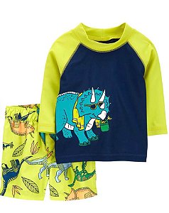 Conjunto UV Manga Longa Dino Verde - 9m (6 a 9 meses) - Carter's