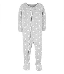 Pijama com pezinho Poa Cinza - 2T (2 a 3 anos) - Carter's