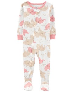 Pijama com pezinho Elefante Rosa - 18m (12 a 18 meses) - Carter's