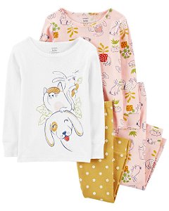 Kit Pijama 4 peças Animais de Estimação - 2T (2 a 3 anos) - Carter's