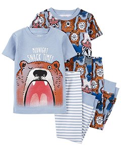 Kit Pijama 4 peças Urso Azul - 3T (3 a 4 anos) - Carter's