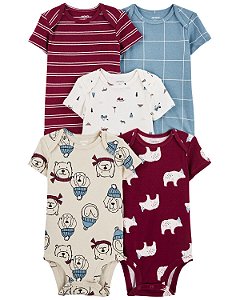 Kit Body 5 Peças Vinho Urso - RN - Carter's