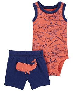 Conjunto 2 peças Baleia Coral - 24m (18 a 24 meses) - Carter's