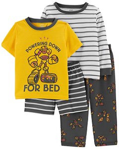 Kit Pijama 4 peças Robô For Bed - 2T (2 a 3 anos) - Carter's