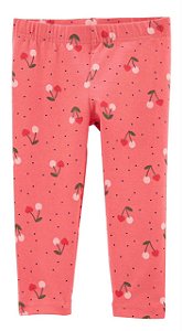 Calça Legging Cereja Rosa - 24m (18 a 24 meses) - Carter's