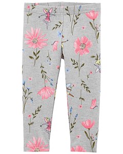 Calça Legging Cinza Flores Rosa - 2T (2 a 3 anos) - Carter's