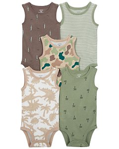 Kit Body 5 peças Cavado Exército/Dino - 24m (18 a 24 meses) - Carter's