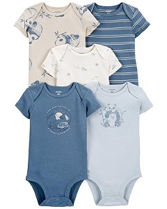 Kit Body 5 peças Panda Azul - 18m (12 a 18 meses) - Carter's