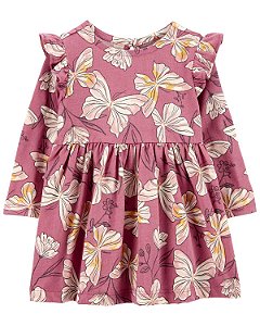 Vestido Rosa Borboletas - 18m (12 a 18 meses) - Carter's