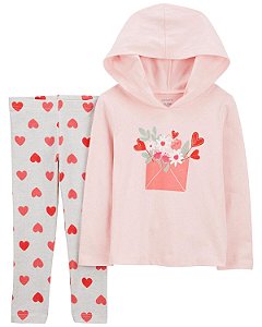 Conjunto 2 peças Moletom Envelope de Flor - 6m (3 a 6 meses) - Carter's