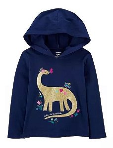 Camiseta Capuz Azul Marinho Dino - 24m (18 a 24 meses) - Carter's