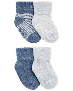 Kit 4 Meias Azul - 12 a 24 meses - Carter's