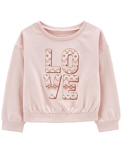 Camiseta Moletom Love - 24m (18 a 24 meses) - Carter's