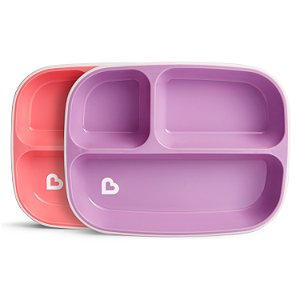 Conjunto de Pratos c/ Divisórias Roxo e Rosa (emb. 2 unid.) - Munchkin