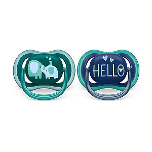 Chupeta Ultra Air Dupla Elefante/Hello 18m+ - Philips Avent