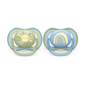 Chupeta Ultra Air Dupla Sol/Arco-Iris 0 a 6 meses - Philips Avent