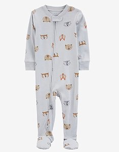 Pijama com pezinho Cinza Animais - 3T (3 a 4 anos) - Carter's