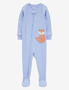 Pijama com pezinho Azul Raposa - 12m (9 a 12 meses) - Carter's