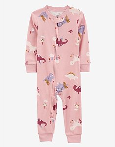 Pijama sem pezinho Dino Rosa - 12m (9 a 12 meses) - Carter's
