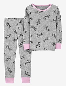 Pijama 2 peças Minnie Cinza/Rosa - 3T (3 a 4 anos) - Carter's