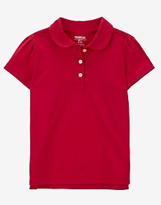 Camisa Polo Feminina Vermelha - 3T (3 a 4 anos) - Carter's