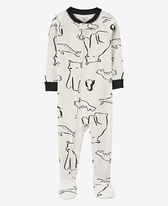 Pijama com pezinho Branco Urso - 3T (3 a 4 anos) - Carter's