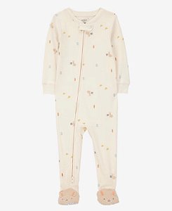 Pijama com pezinho Creme Coelhinho - 12m (9 a 12 meses) - Carter's
