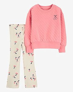 Conjunto 2 peças Flare Cereja Rosa - 3T (3 a 4 anos) - Carter's