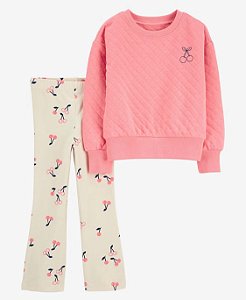 Conjunto 2 peças Flare Cereja Rosa - 12m (9 a 12 meses) - Carter's
