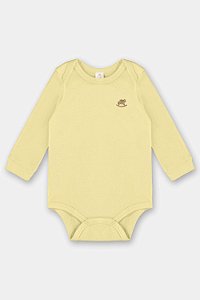 Body Manga Longa em Suedine Amarelo Melão - Tam PR - Up Baby