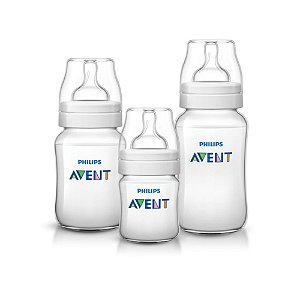 Kit Mamadeira Anti Colic 125 ml + 260 ml + 330 ml Transparente - Philips Avent