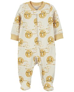 Pijama com pezinho Leão Mostarda - 9m (6 a 9 meses) - Carter's
